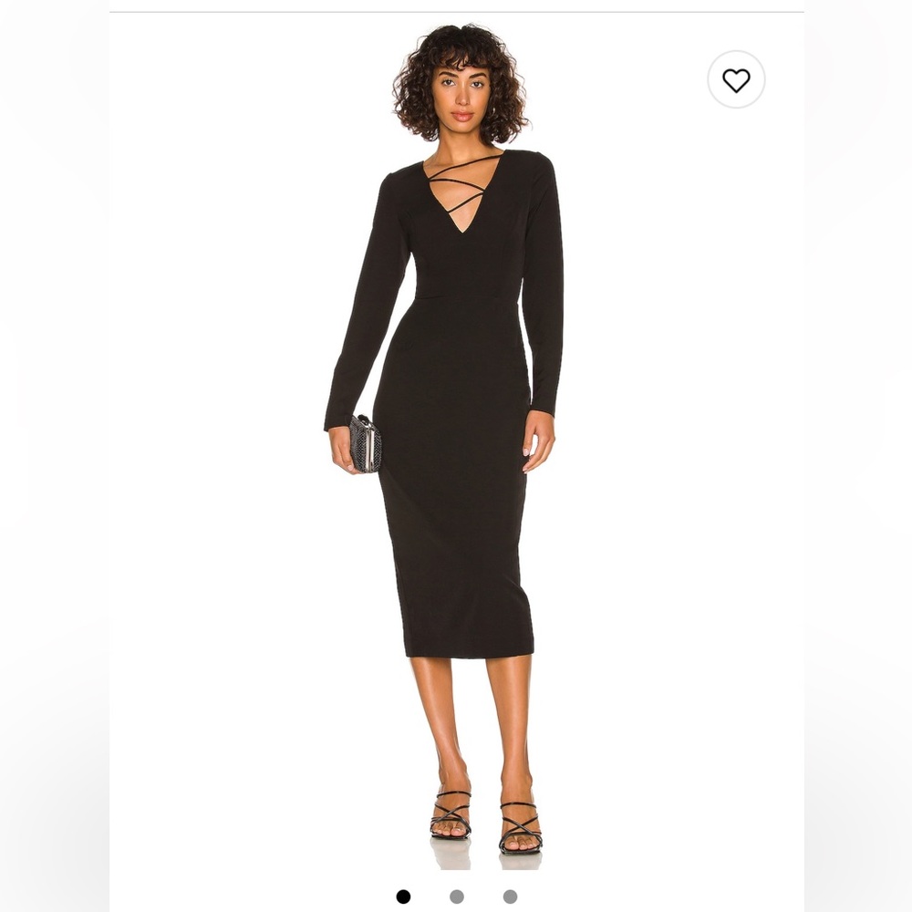 Black strappy V-neck midi dress